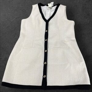 Abercrombie & Fitch Tweed Mini Dress Cream Black Front XL NEW MSRP$90